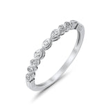 14K Gold 0.05ct G SI Stackable Diamond Eternity Band Wedding Ring