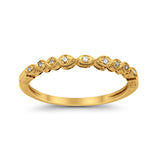 Eternity-Ehering aus 14-karätigem Gold, 0,05 ct G SI, stapelbar mit Diamanten