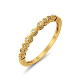 Eternity-Ehering aus 14-karätigem Gold, 0,05 ct G SI, stapelbar mit Diamanten