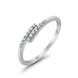 14K White Gold G SI .11ct Diamond Eternity Bands Trendy Open Wedding Ring