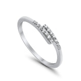 14K White Gold G SI .11ct Diamond Eternity Bands Trendy Open Wedding Ring