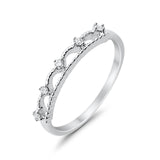 14K White Gold G SI .10ct Diamond Eternity Bands Stackable Wedding Ring