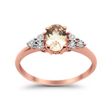 10K Gold 1.07ct Oval Art Deco G SI Diamond Engagement Wedding Ring