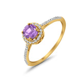 10 K Gold 0,95 ct runder Art Deco G SI Diamant-Verlobungs-Ehering