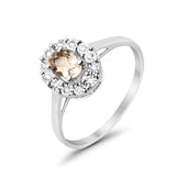 10 K Gold 0,71 ct ovaler G SI Diamant-Verlobungs-Ehering