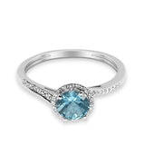 10K Gold 0.95ct Round Art Deco G SI Diamond Engagement Wedding Ring