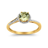 10 K Gold 0,95 ct runder Art Deco G SI Diamant-Verlobungs-Ehering