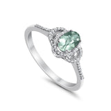 10K Gold 0.51ct Oval Art Deco 6mmx4mm G SI Diamond Engagement Wedding Ring