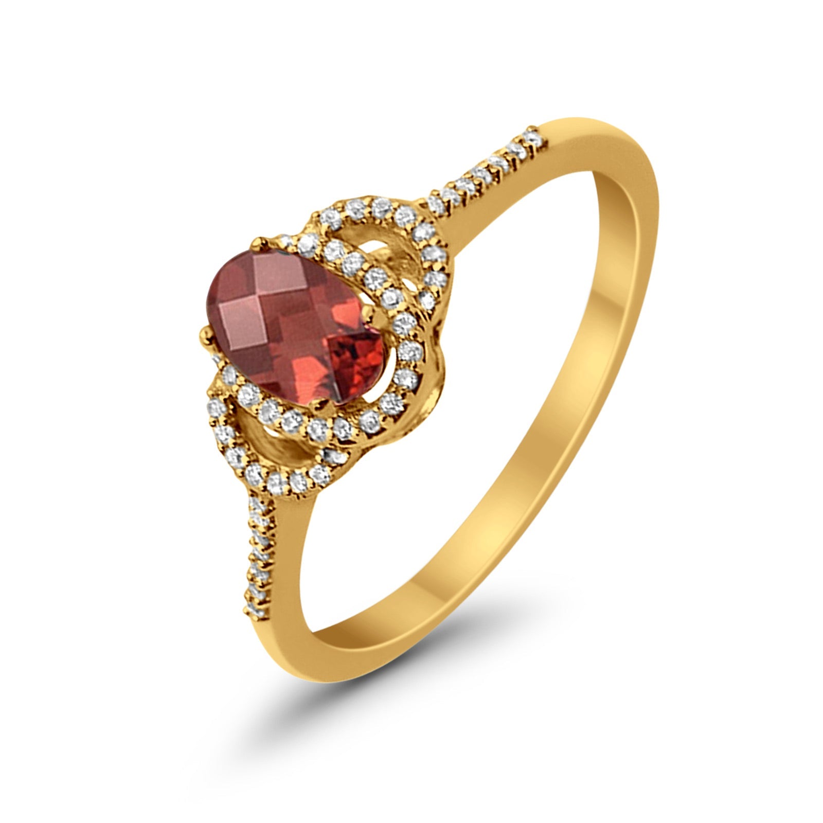 10K Gold 0.51ct Oval Art Deco 6mmx4mm G SI Diamond Engagement Wedding Ring