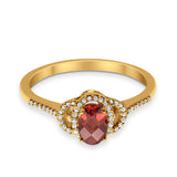 10 K Gold 0,51 ct ovaler Art Deco 6 mm x 4 mm G SI Diamant-Verlobungs-Ehering