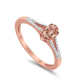 10K Gold 0.48ct Oval Art Deco 4mmx6mm G SI Diamond Engagement Wedding Ring