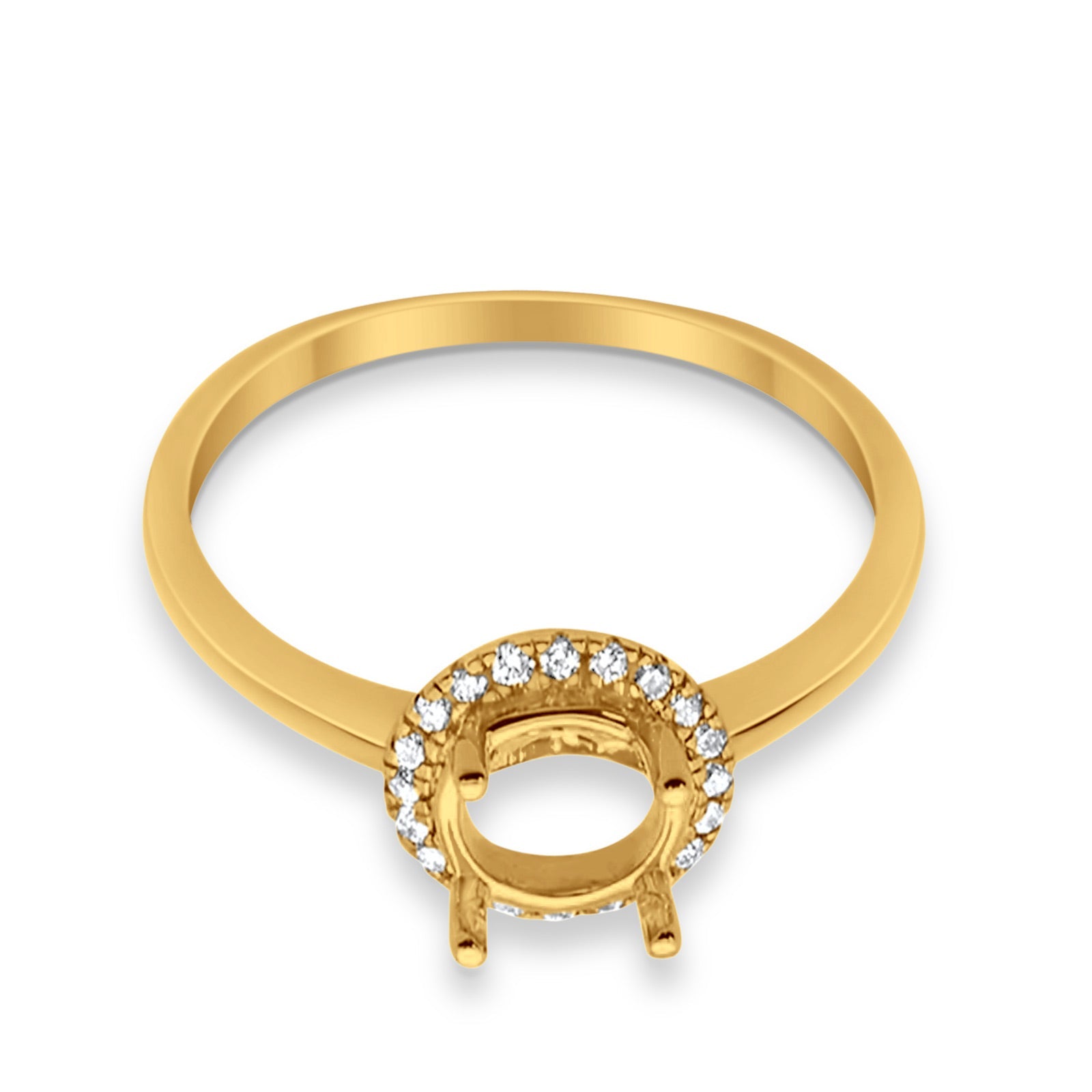 14K Yellow Gold G SI .10ct Semi Mount Diamond Engagement Ring
