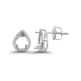 14K Gold .18ct G SI Pear Shape Teardrop Diamond Engagement Wedding Semi-Mount Earring