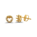 Halbgefasster Ohrring aus 14-karätigem Gold, 0,17 Karat G SI, runder Diamant, Verlobung, Hochzeit