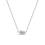 14k Gold Diamond Trendy Olive Branch .11Ct. Leaf Pendant 18"inch Necklaces