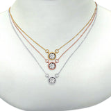 14K Gold Round Diamond .04ct Solitaire Pendant Necklace 18"