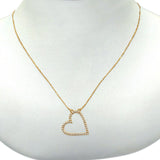 14K Gold Trendy Sideways Herz Diamant .09ct Anhänger Halskette 16"+2"