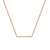 14K Gold Diamond Line Bar .07ct 1.60 grams Necklace 16"+2" Ext
