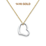 14K White Gold Heart Necklace 17