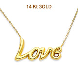 14K Yellow Gold Love Necklace 17