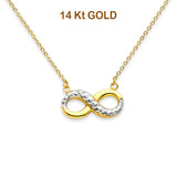 14K Two Tone Gold Infinity Necklace 17