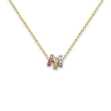 Halskette aus 14-karätigem dreifarbigem Gold, 43,2 cm + 2,5 cm Verlängerung