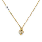 14K Yellow Gold Micro Pave CZ Necklace 17" + 1" Extension