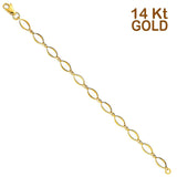 14K Yellow Gold Light Bracelet Chain 7.25" Extension