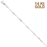 14K White Gold Light Bracelet Chain 7