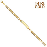 14K Yellow Gold Baby ID with CZ Evil Eye Bracelet Chain 6" Extension