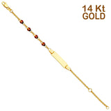 14K Yellow Gold Baby ID with Lady Bug Bracelet Chain 5