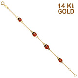 14K Yellow Gold Lady Bug Baby Bracelet Chain 5.5