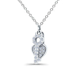 Halskette mit Anhänger „Schlüssel zu meinem Herzen“ aus 14-karätigem Gold, 0,13 Karat, runder Diamant, 45,7 cm lang