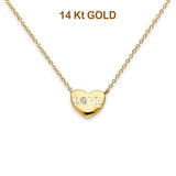 14K Gelbgold CZ Love Halskette 17