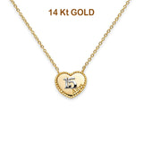 14K Two Tone Gold Sweet 15 Necklace 17" + 1" Extension