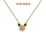 14K Yellow Gold CZ Necklace 17