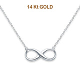 14K White Gold Infinity Necklace 17