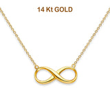 14K Yellow Gold Infinity Necklace 17