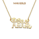 14K Yellow Gold Our Family Necklace 17