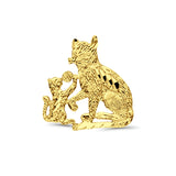 14K Yellow Gold Real Cats Pendant 0.9gm