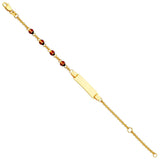 14K Yellow Gold Baby ID with Lady Bug Bracelet Chain 5" + 1" Extension