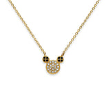 14K Yellow Gold CZ Necklace 17" + 1" Extension
