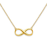 14K Yellow Gold Infinity Necklace 17" + 1" Extension