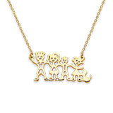 14K Yellow Gold Our Family Necklace 17" + 1" Extension