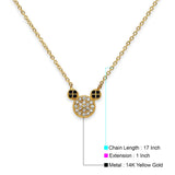 14K Yellow Gold CZ Necklace 17" + 1" Extension