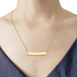 14K Yellow Gold Moving ID Bar Light Chain Necklace 17" + 1" Extension