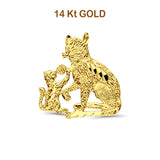 14K Yellow Gold Real Cats Pendant 0.9gm