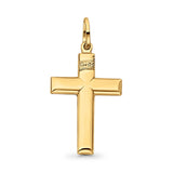 14K Yellow Gold Real Simple INRI Cross Religious Charm Pendant 1.6gm