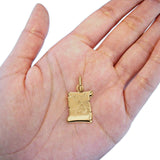 14K Yellow Real Gold Religious Baptism Charm Pendant 0.9gm