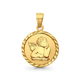 14K Yellow Real Gold Religious Angel Charm Pendant 1.2gm